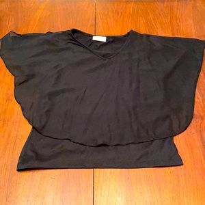 Bobbie Brooks Ladies Sheer Black Layered Top/Tank, XL